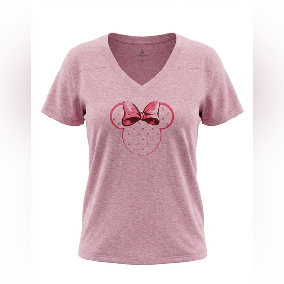Disney Tops - Disney Parks womens Pink Minnie Mouse T-Shirt v neck size XXL